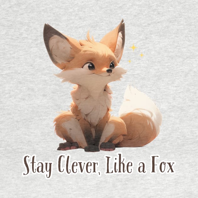 "Stay Clever, Like a Fox" Digital Art Print on by UnplainShirt